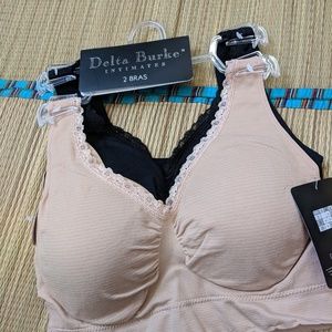 Delta Burke stretch bras set removable pads 1X